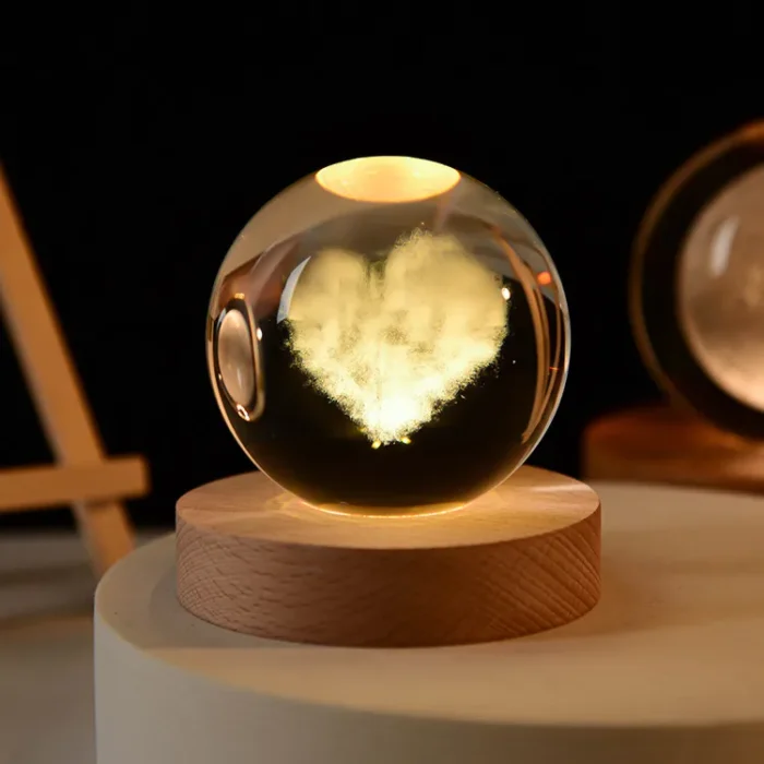 Cloud Kisses in Crystal Ball Night Light