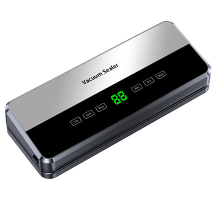 High-quality automatic vacuum food sealer for home use touchscreen, equipped with vacuum roll bag storage compartments and bag cutters