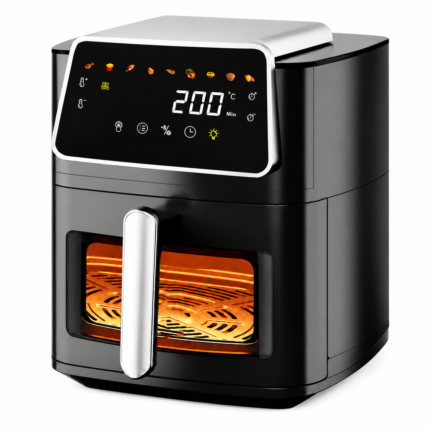 10L New Air Fryer, Digital Touch Control, Adjustable Temp, Oil-free Healthy, Smart Energy-saving Household Cooker