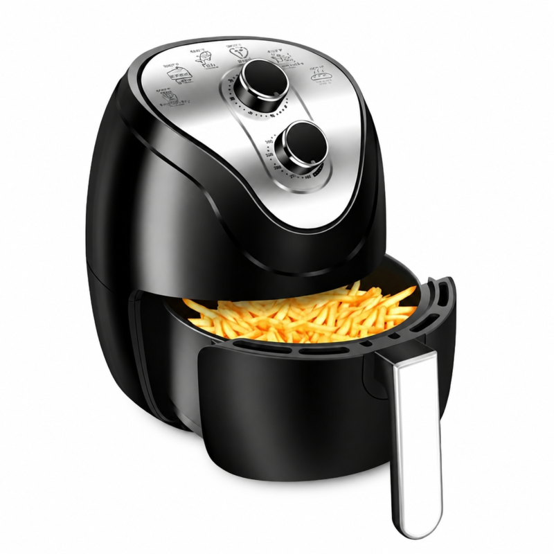 1300W Smart Mechanical Air Fryer Oven, Adjustable Temperature, Multifunctional for Home Use