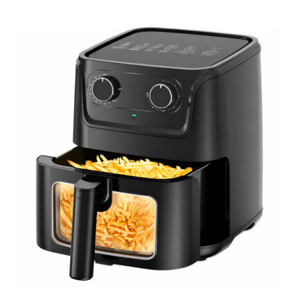 High Quality 6L Large Capacity Mechanical Air Fryer with Viewing Window, Non-Stick Oil-Free Electric Oven Kitchen Appliance