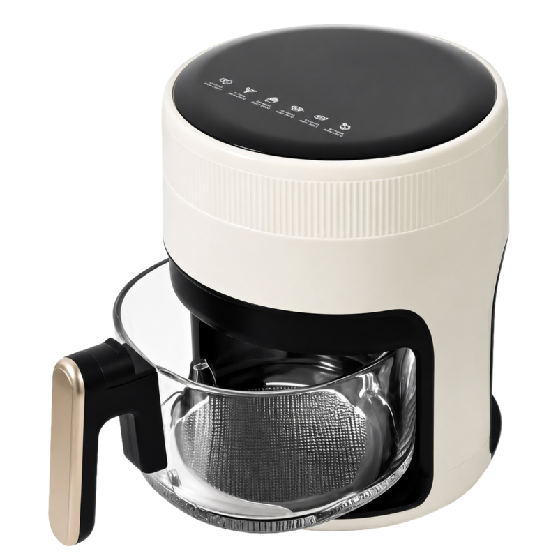 Smart Touch Screen Air Fryer with Transparent Viewing Window Multifunction Oil-Free Cooking for Home Kitchen Use