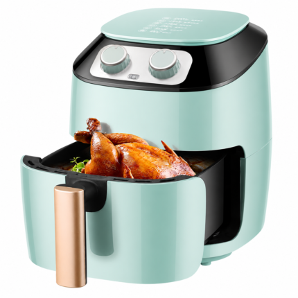 New Household Multifunction Air Fryer Oven with Non-Stick Basket Mechanical Knob Control Oil-Free Low-Fat Cooking and Overheat Protection