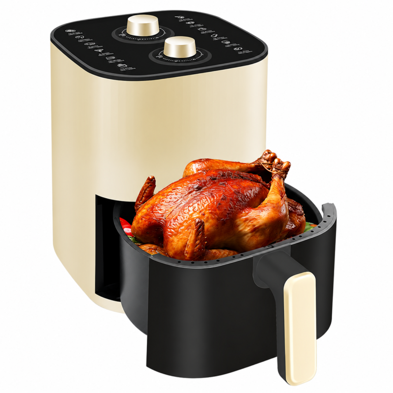 Arge Capacity Automatic Air Fryer Oven with Stainless Steel Interior Rapid Air Circulation Viewing Window and Preset Cooking Programs
