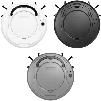 Smart 3-in-1 Robot Vacuum Cleaner with Powerful Suction Rechargeable Low Noise Automatic Sweeping for Multi-Surface Floors and Pet Hair Cleaning